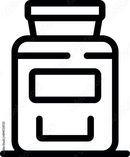 Simple line icon representing a container for protein powder or other bodybuilding supplements