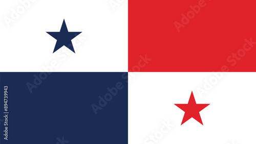 Official vector flag of Panama. Illustration eps10.