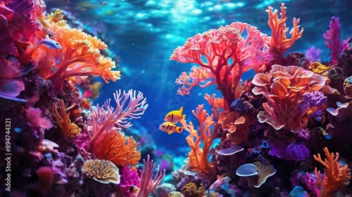 coral reef in aquarium