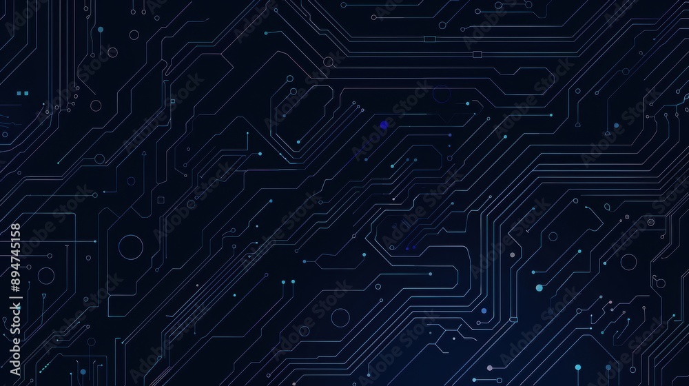 A deep blue circuit board background for a tech-themed poster, showcasing a modern and futuristic style A deep blue circuit board background for a tech-themed poster, showcasing a modern and futuristic style