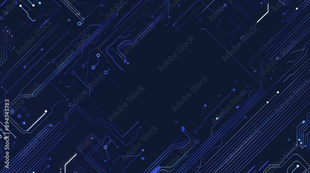 A deep blue circuit board background for a tech-themed poster, showcasing a modern and futuristic style A deep blue circuit board background for a tech-themed poster, showcasing a modern and futuristic style