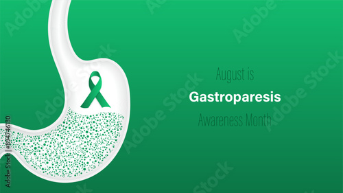 Gastroparesis awareness month is observed every year in august, vector illustration.