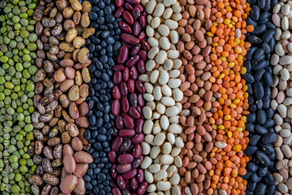 Legumes. Top View Composition of Various Beans and Pulses on Organic Background Legumes. Top View Composition of Various Beans and Pulses on Organic Background
