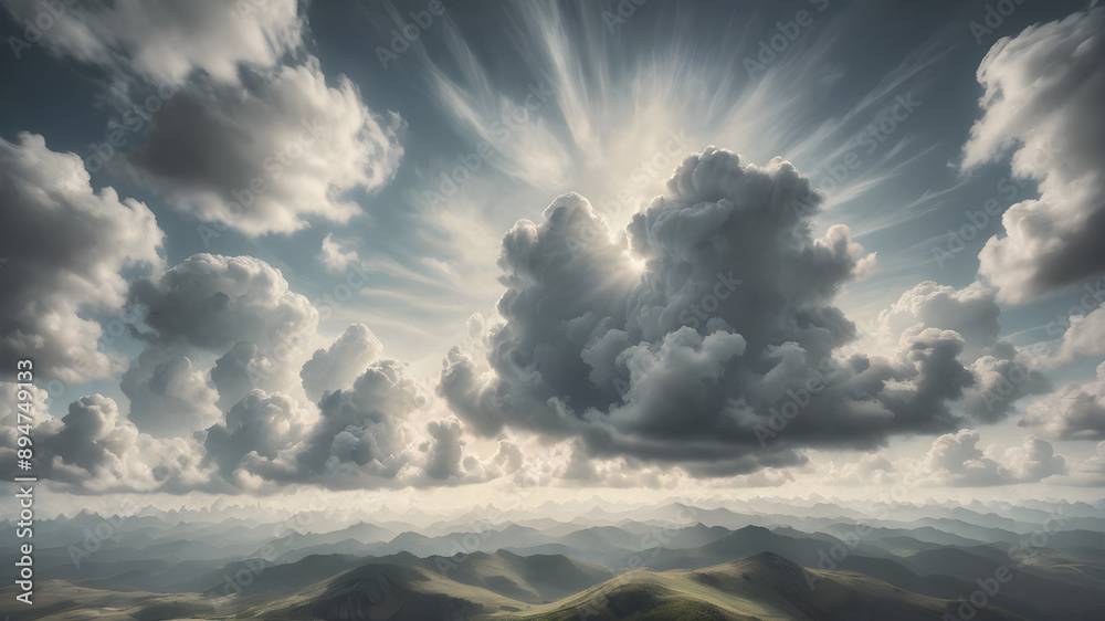 Sunny sky background with fluffy white clouds Sunny sky background with fluffy white clouds