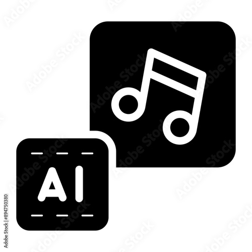 ai music song glyph icon