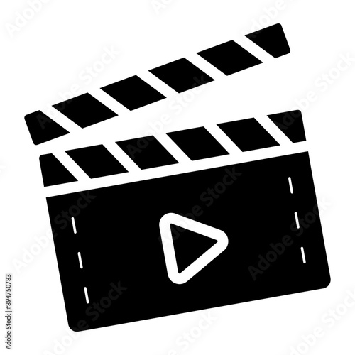 clapper board movie glyph icon