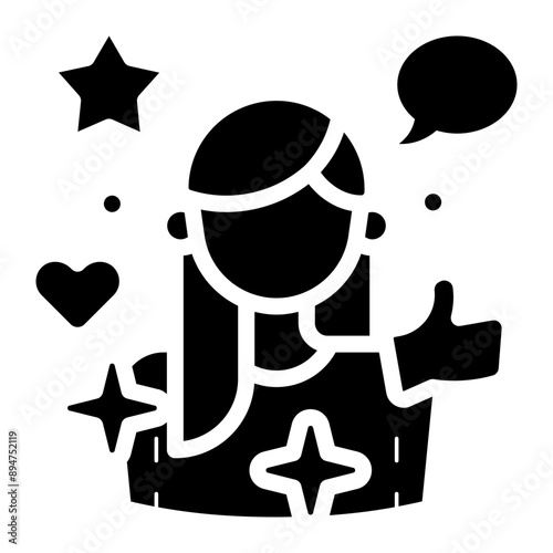 woman content creator glyph icon