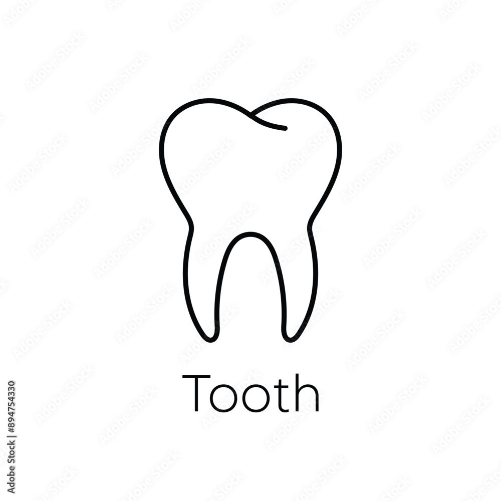 Tooth line icon isolated on white background. Dental symbol. Vector illustration. Tooth line icon isolated on white background. Dental symbol. Vector illustration.