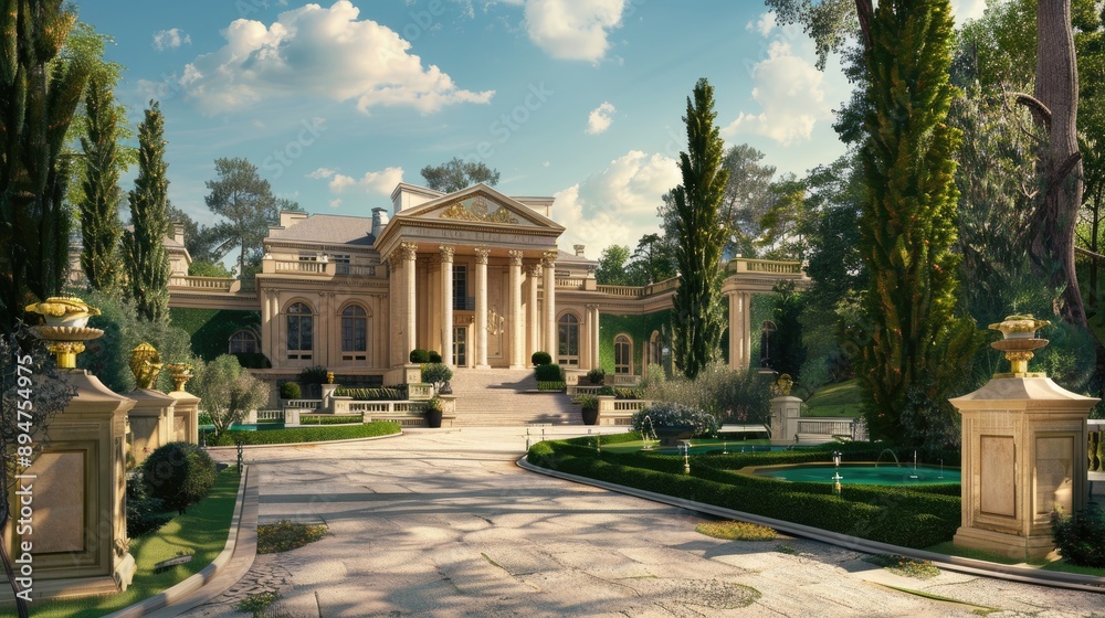 Obraz premium An opulent estate with a classical design