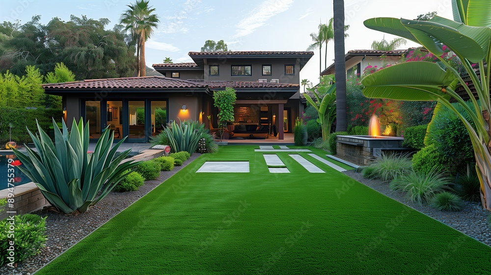 Modern San Diego Home With Lush Landscaping and Artificial Turf