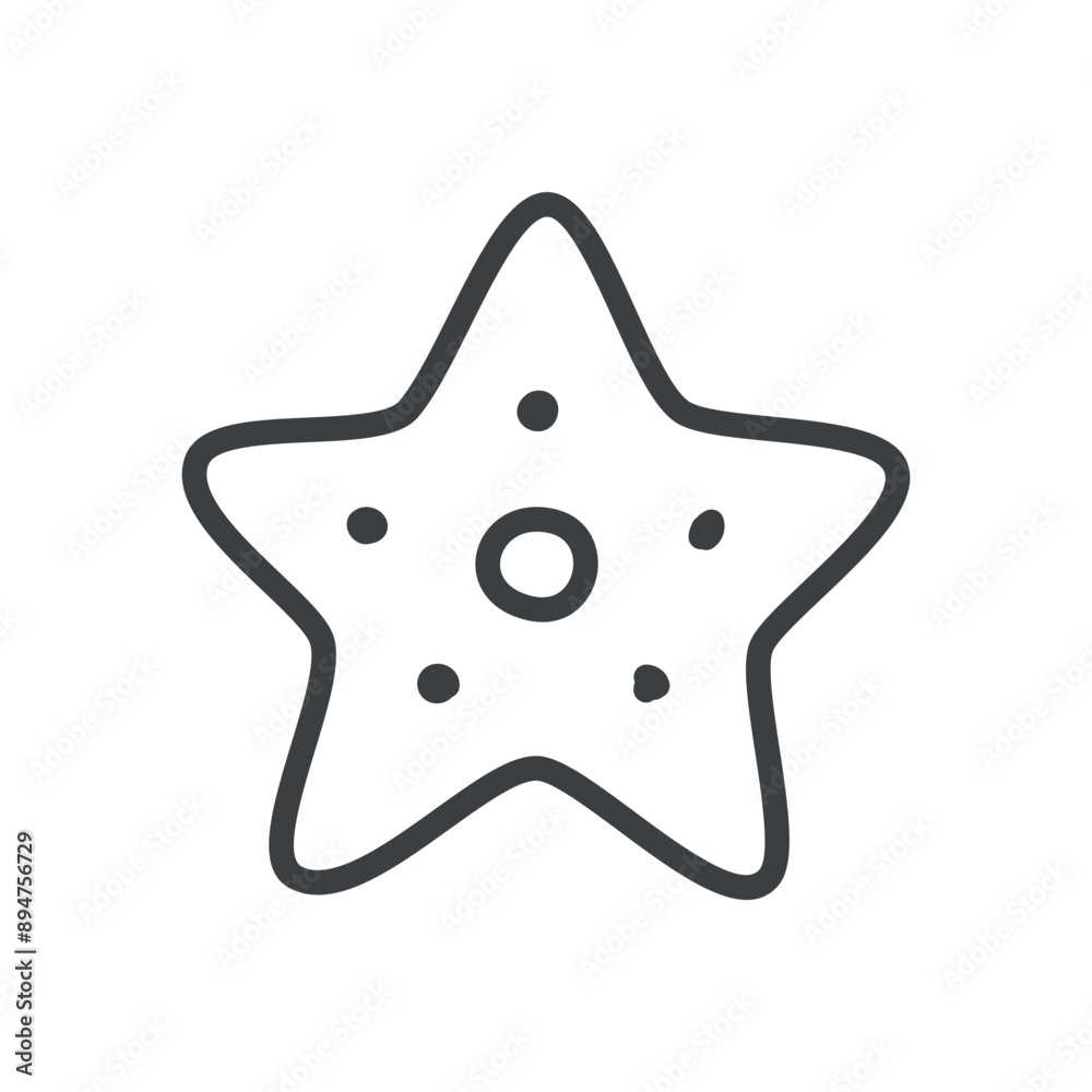 Cute starfish icon. Hand drawn monochrome illustration a sea animal isolated on a white background. Kawaii sticker. Vector 10 EPS.
Cute starfish icon. Hand drawn monochrome illustration a sea animal isolated on a white background. Kawaii sticker. Vector 10 EPS.