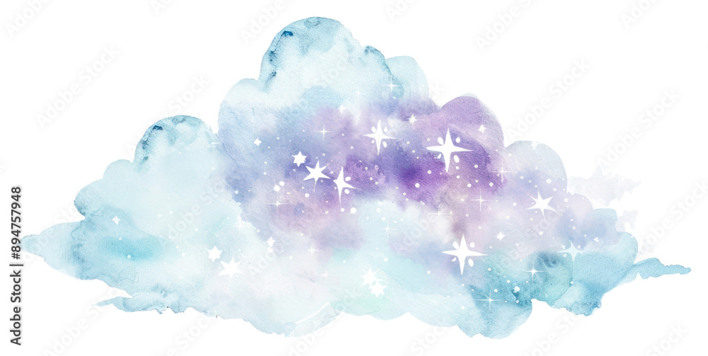 PNG Dreamy watercolor cloud illustration PNG Dreamy watercolor cloud illustration