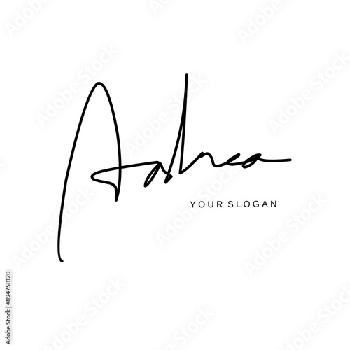 Andrea name signature logo vector design