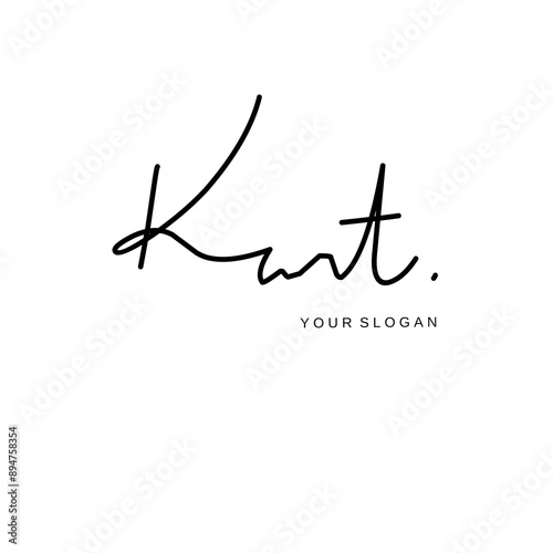Kurt name signature logo vector design