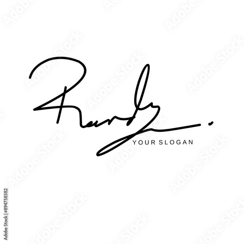 Randy name signature logo vector design