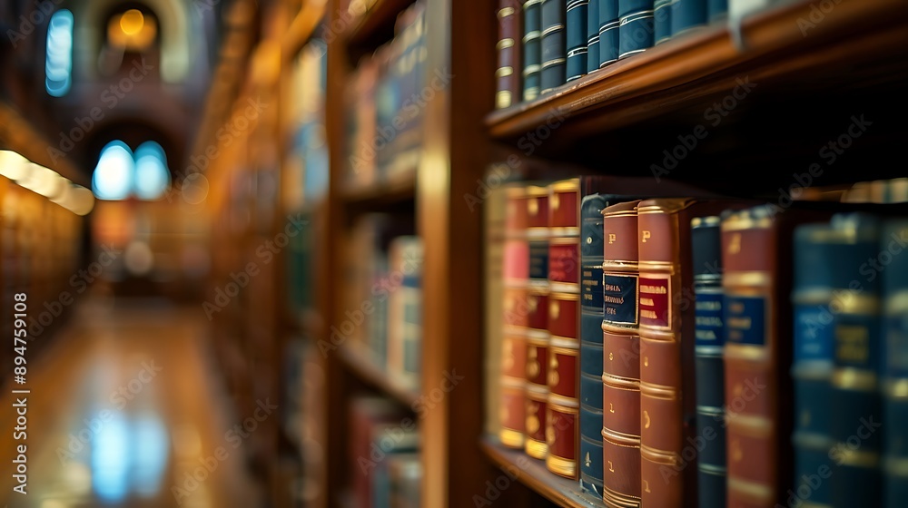 Blurred background of bookshelf in a library Blurred background of bookshelf in a library