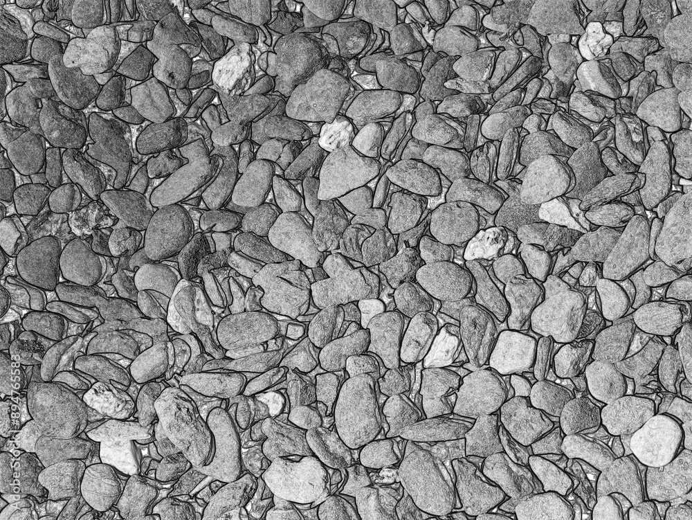 Stone ground pattern, natural stone texture, ground pavement bac. Pencil drawn sketch Stone ground pattern, natural stone texture, ground pavement bac. Pencil drawn sketch