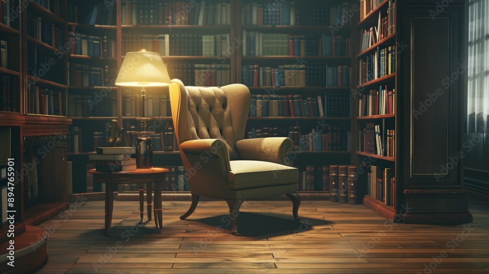 Comfortable Reading Nook with Chair and Small Table Comfortable Reading Nook with Chair and Small Table