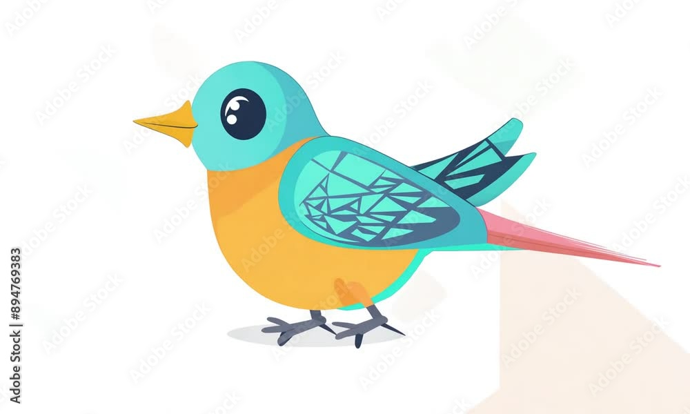 A simple style bird. 4K Video