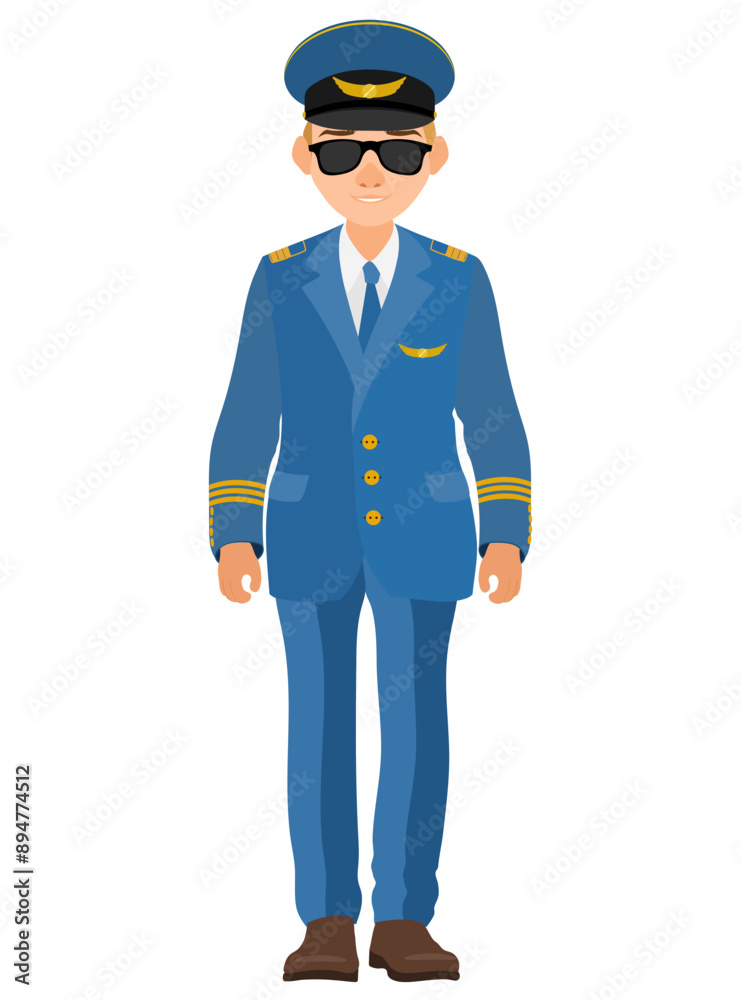 pilot uniform suit work clothes vector illustration isolated on white background pilot uniform suit work clothes vector illustration isolated on white background