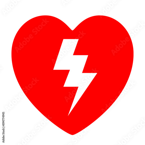 AED Automated External Defibrillator Symbol Sign, Vector Illustration, Isolate On White Background Label. EPS10