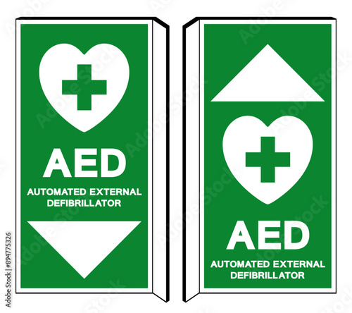 AED Automated External Defibrillator Symbol Sign, Vector Illustration, Isolate On White Background Label .EPS10