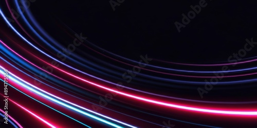 Abstract purple neon color glowing lines background