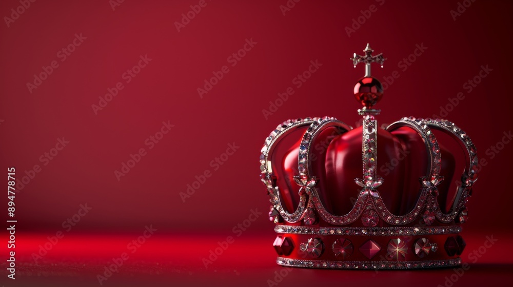 Fototapeta premium Elegant Red Crown with Jewels