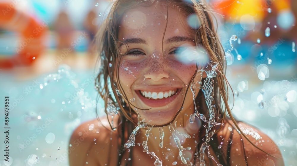 Young Woman Enjoying Summer at the Pool Young Woman Enjoying Summer at the Pool