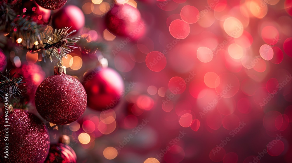 Christmas tree with red ornaments Christmas tree with red ornaments