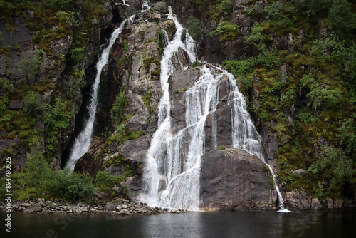 Hengjanefossen waterfall in Lysefjord, Norway   