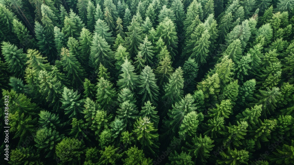 Aerial View of Lush Evergreen Forest Aerial View of Lush Evergreen Forest