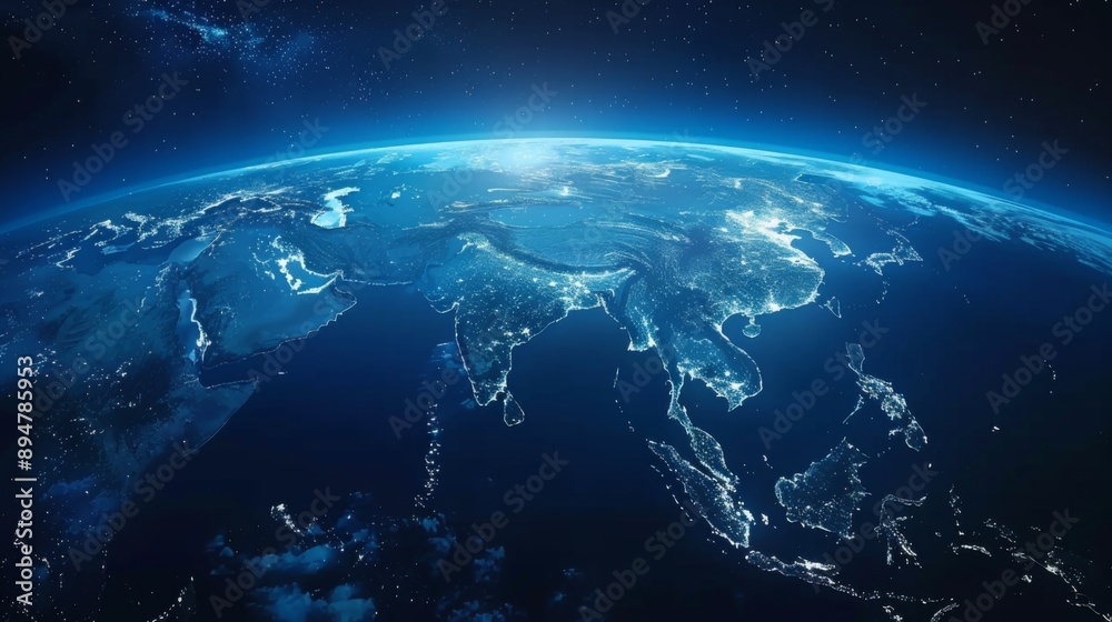 Fototapeta premium Earth from Space at Night