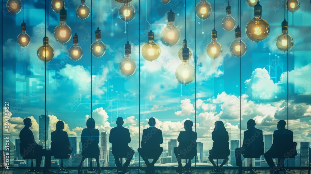 Business Meeting Under Bright Lights Business Meeting Under Bright Lights