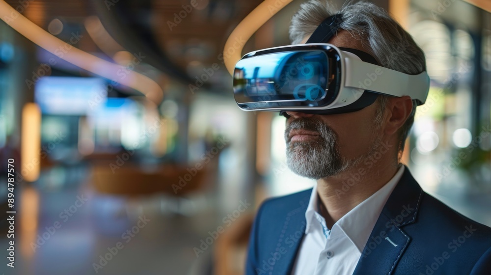 Man Experiencing Virtual Reality Man Experiencing Virtual Reality