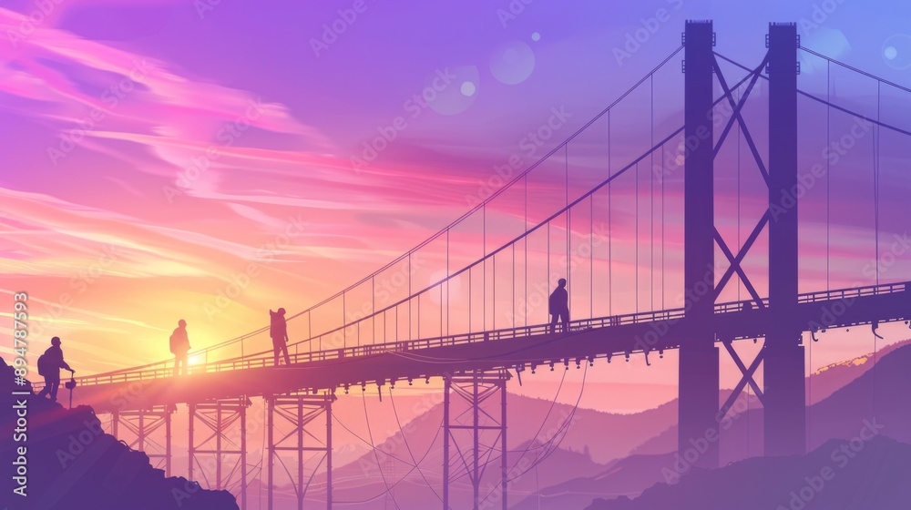 Obraz premium Sunset at Bridge