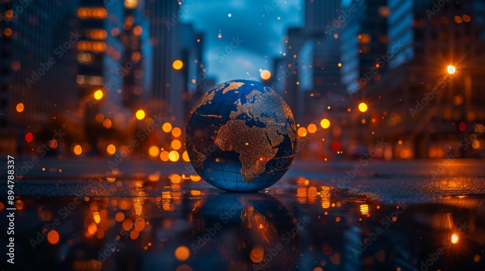 Cityscape Global Connection at Night Cityscape Global Connection at Night