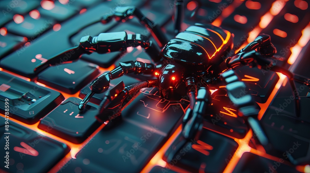 Fototapeta premium malware intrudes while using the Internet and causes problems.3d rendering
