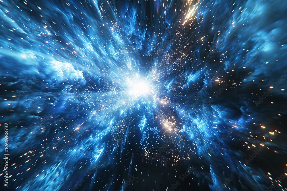 Futuristic light and data bursts. Futuristic light and data bursts.