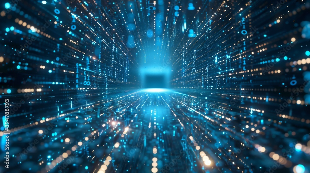 Fototapeta premium Futuristic Digital Data Tunnel