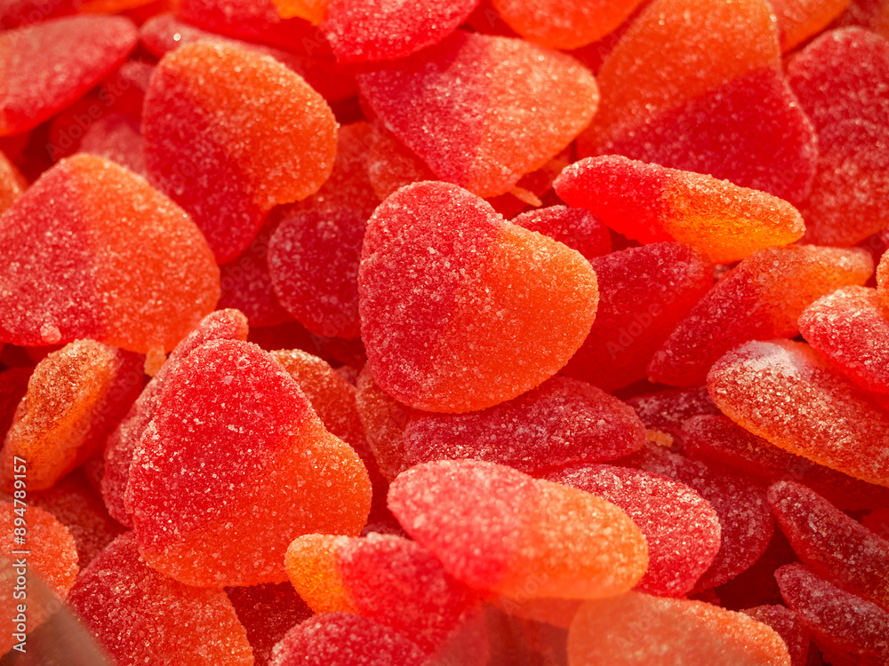 Red heart shape jelly gummy candies Red heart shape jelly gummy candies