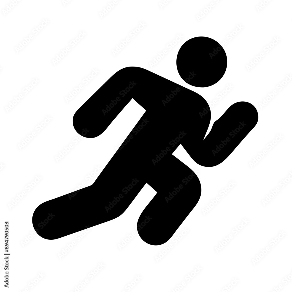 vector Icon of running. Minimalist, Black and White vector Icon of running. Minimalist, Black and White