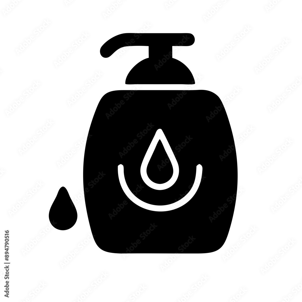 vector Icon of sanitizer. Minimalist, Black and White vector Icon of sanitizer. Minimalist, Black and White