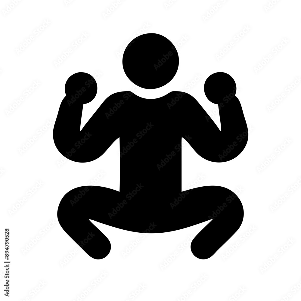 vector Icon of squat, Minimalist, Black and White vector Icon of squat, Minimalist, Black and White