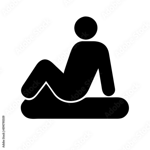 vector Icon of sit-up. Minimalist, Black and White