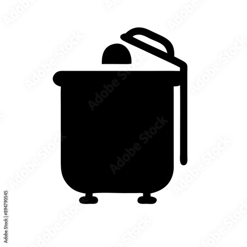 vector Icon of steam room. Minimalist, Black and White