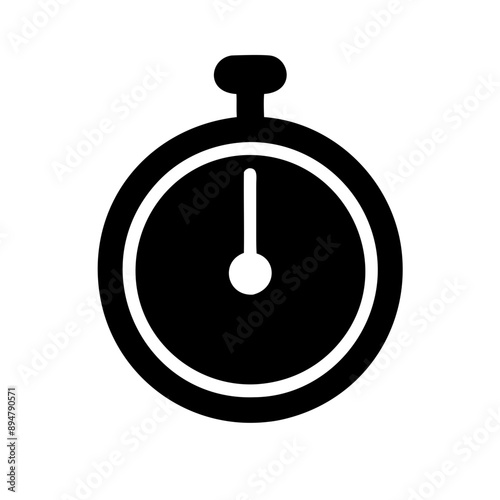 vector Icon of timer, Minimalist, Black and White