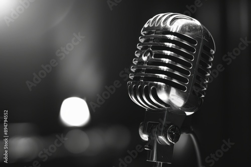 Microphone - Vintage Retro Mic for Old-School Sound Recording