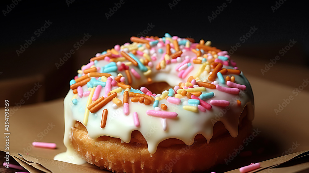 chocolate donut with sprinkles created with Generative AI technology chocolate donut with sprinkles created with Generative AI technology