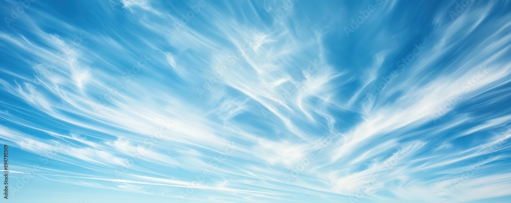Wispy clouds, bright blue sky, airy and light Wispy clouds, bright blue sky, airy and light